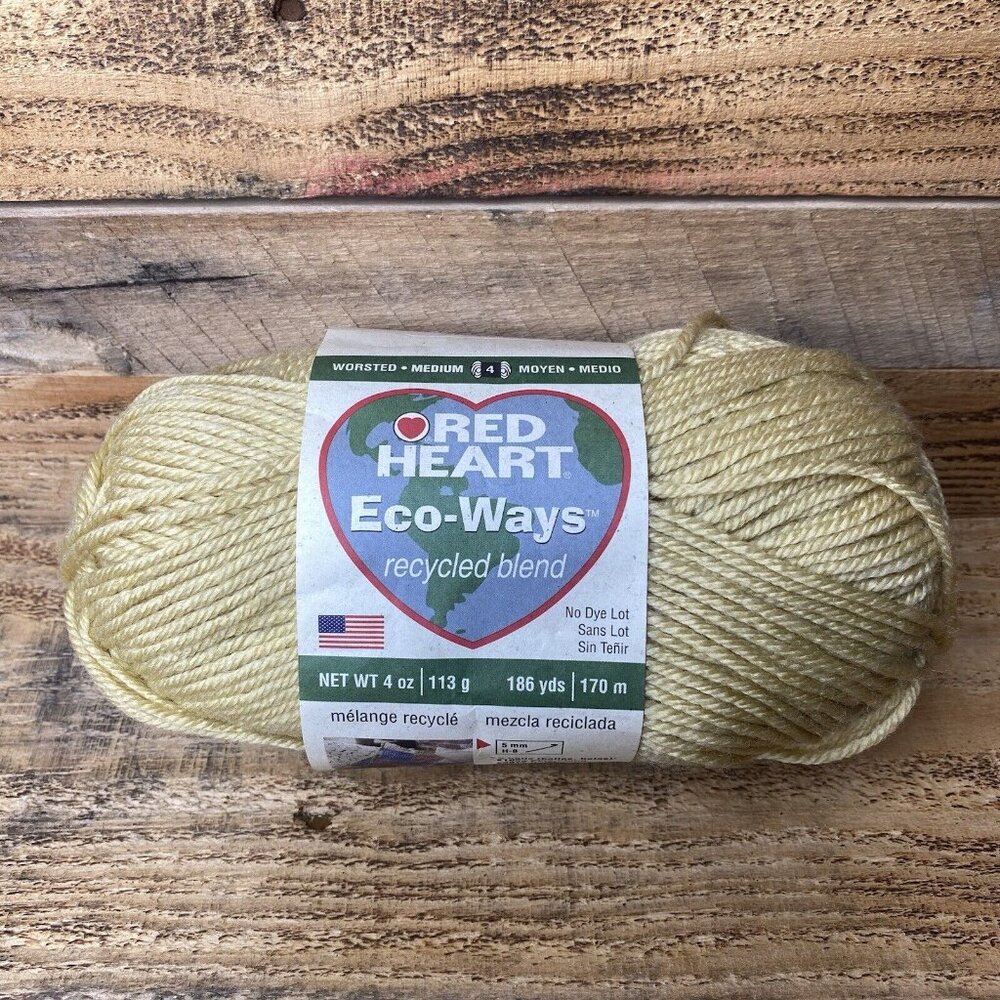 One Skein RED HEART Eco-Ways Chamois 3114 Acrylic/Polyester Yarn 4 oz. (Medium)